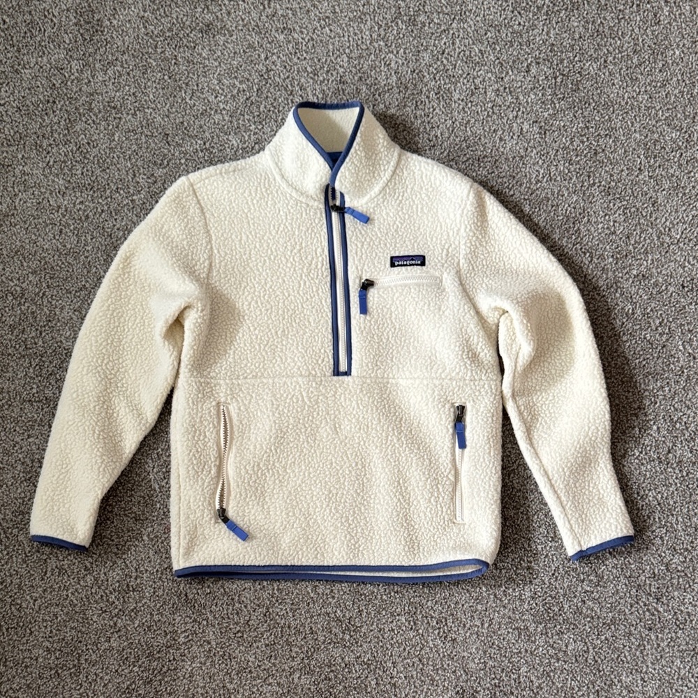 Patagonia Men's Zip-Up Cream Fleece Sweater